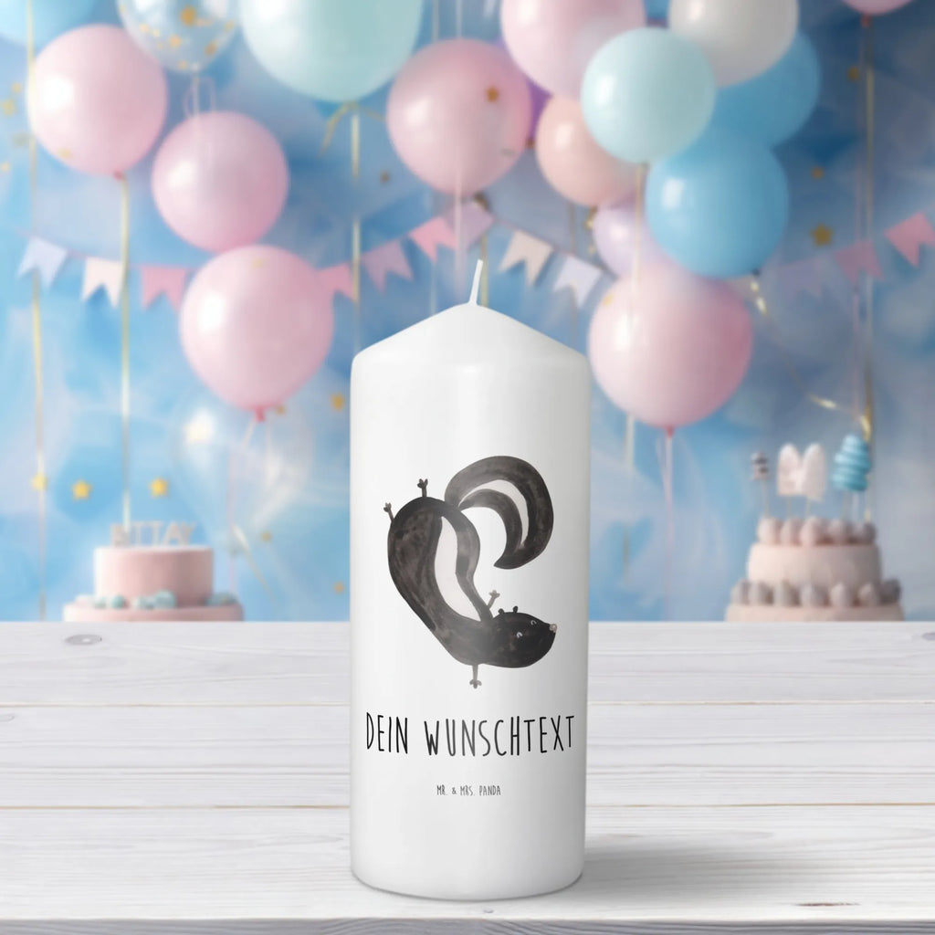 Personalised candle skunk handstand Skunk, skunk, playful, stink, wild animal, predator, playground, child