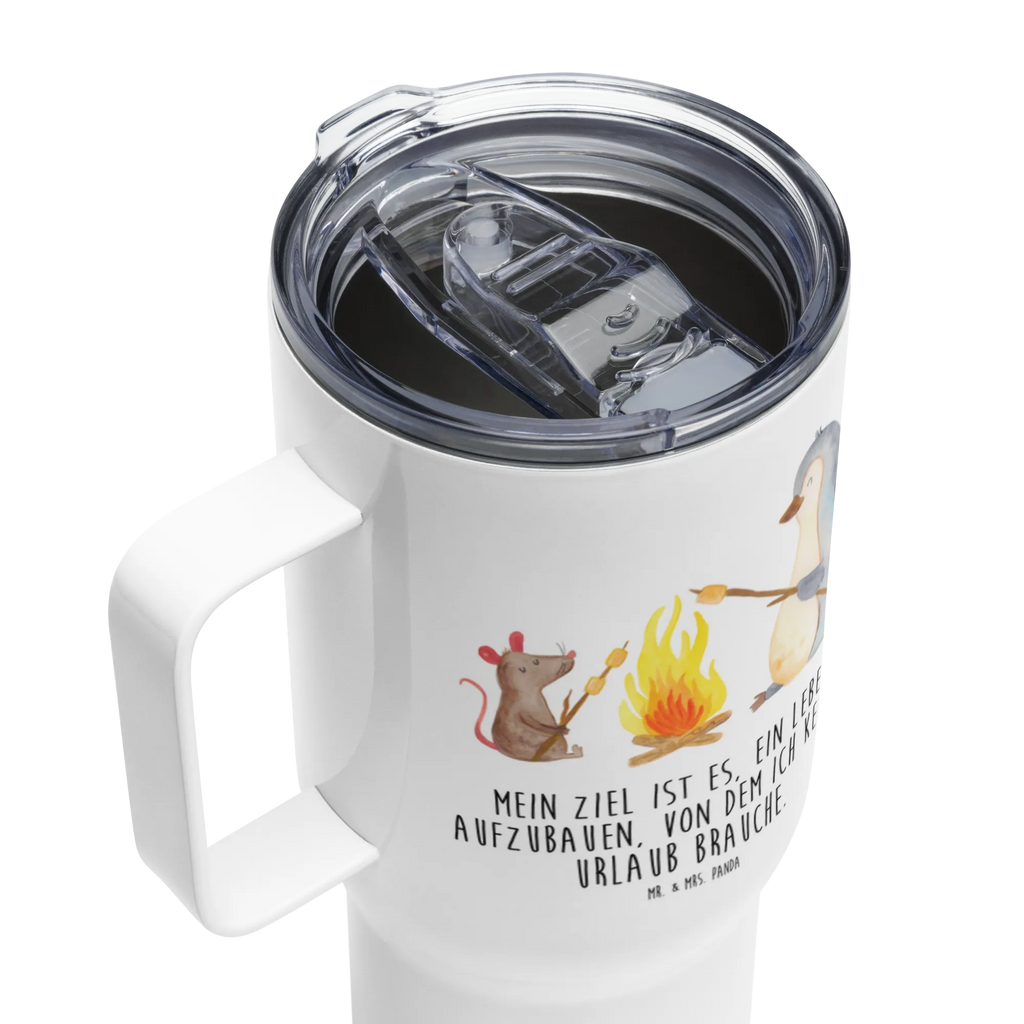 XXL thermal mug Penguin campfire Großer Thermobecher, XL Thermobecher, XL Reisetasse, Autobecher, Reisebecher, Jumbo Becher, Thermobecher, Pinguin, Liebe, Feuer, Lebensmotivation, Leben, Lagerfeuer, grillen, Arbeit, Neustart, Lebensspruch, Büro, Motivation, Büroalltag, Marshmallows, Pinguine, Job, Maus