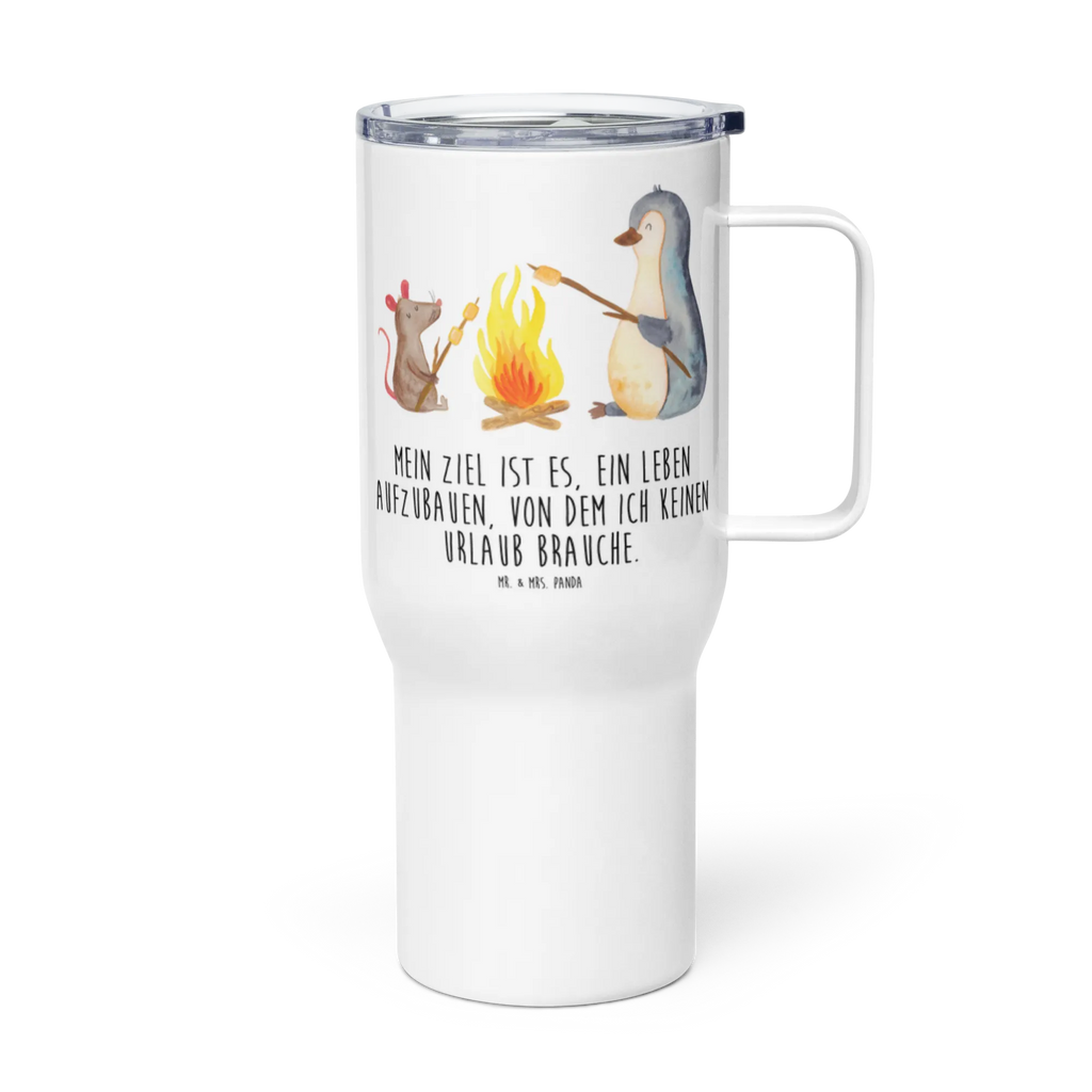 XXL thermal mug Penguin campfire Großer Thermobecher, XL Thermobecher, XL Reisetasse, Autobecher, Reisebecher, Jumbo Becher, Thermobecher, Pinguin, Liebe, Feuer, Lebensmotivation, Leben, Lagerfeuer, grillen, Arbeit, Neustart, Lebensspruch, Büro, Motivation, Büroalltag, Marshmallows, Pinguine, Job, Maus