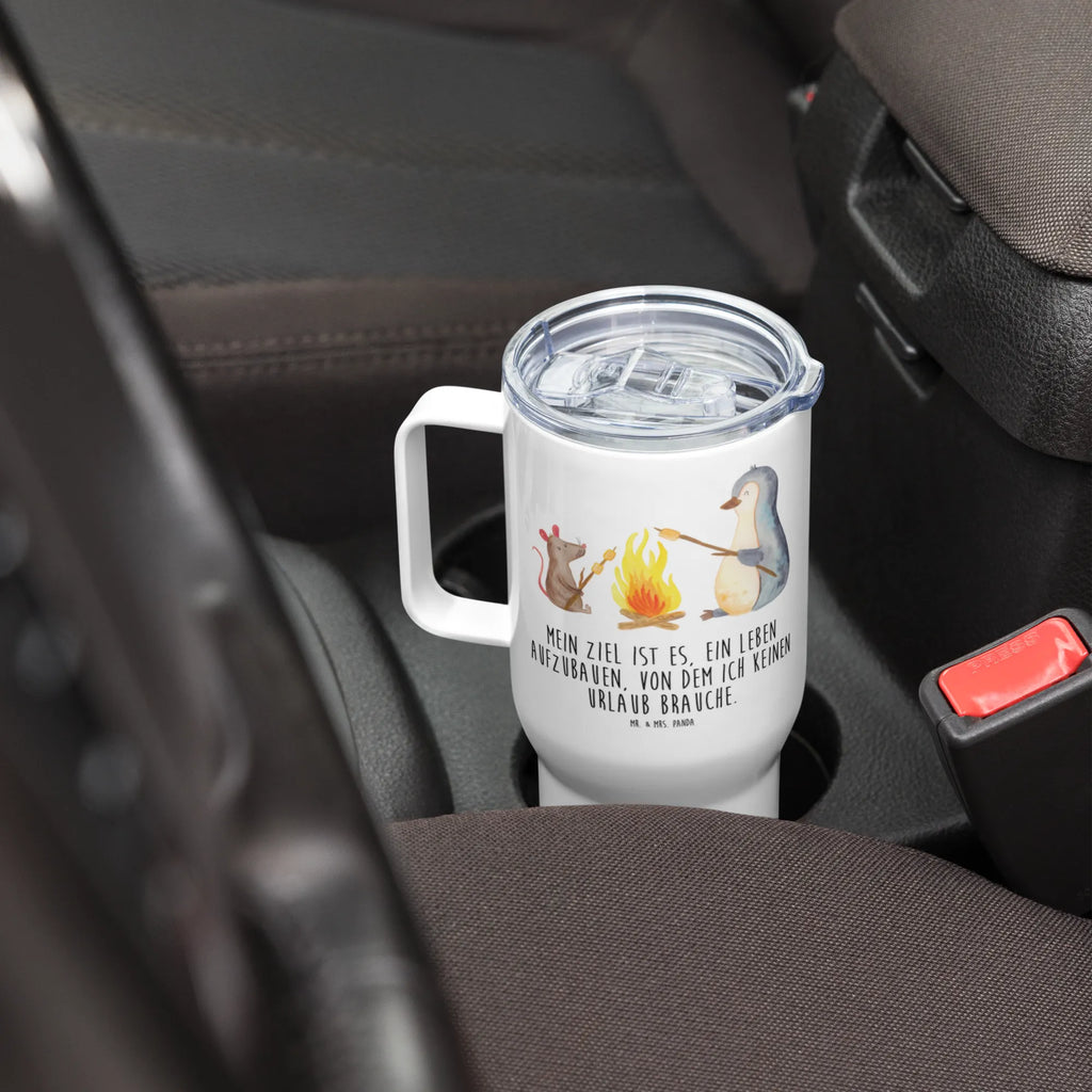 XXL thermal mug Penguin campfire Großer Thermobecher, XL Thermobecher, XL Reisetasse, Autobecher, Reisebecher, Jumbo Becher, Thermobecher, Pinguin, Liebe, Feuer, Lebensmotivation, Leben, Lagerfeuer, grillen, Arbeit, Neustart, Lebensspruch, Büro, Motivation, Büroalltag, Marshmallows, Pinguine, Job, Maus