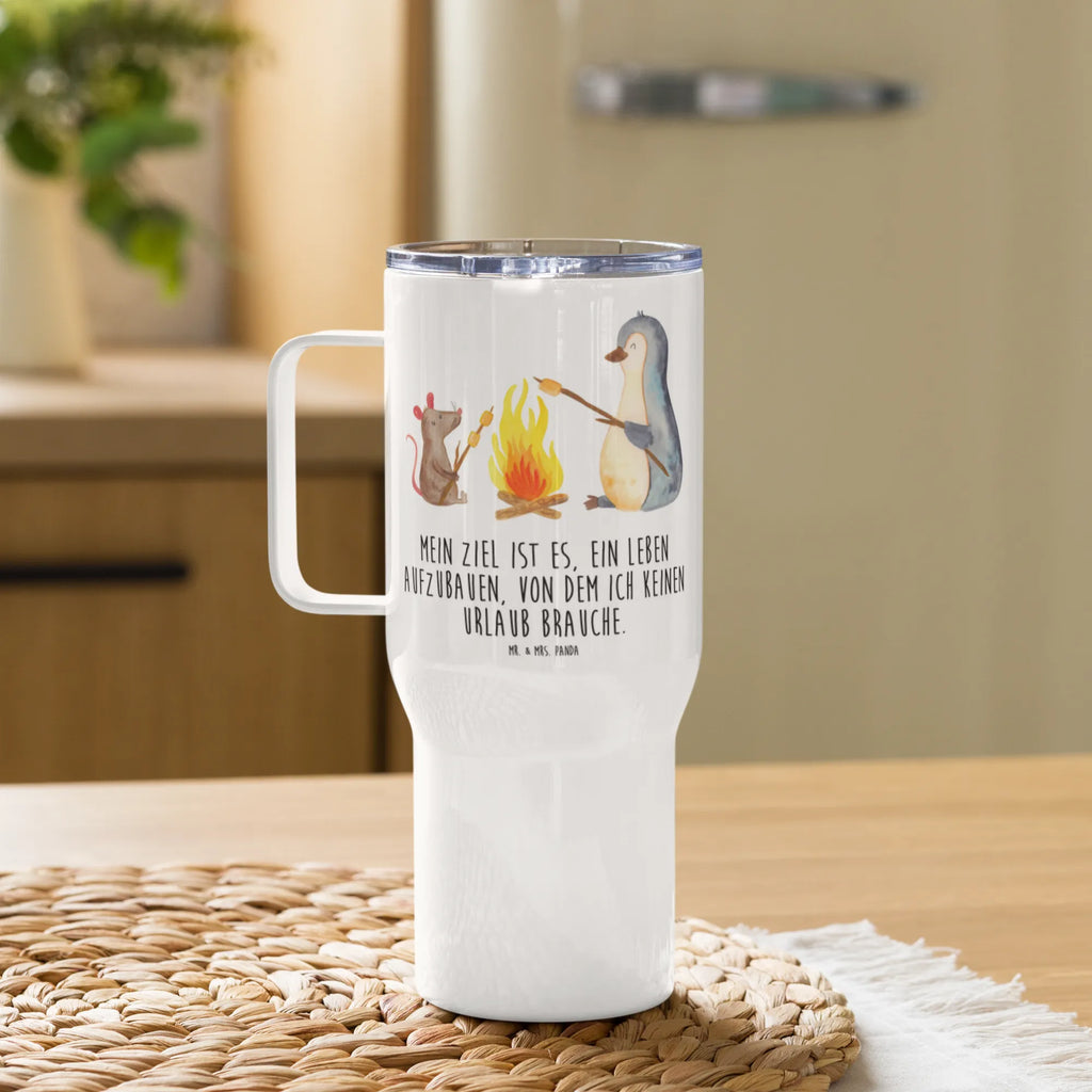 XXL thermal mug Penguin campfire Großer Thermobecher, XL Thermobecher, XL Reisetasse, Autobecher, Reisebecher, Jumbo Becher, Thermobecher, Pinguin, Liebe, Feuer, Lebensmotivation, Leben, Lagerfeuer, grillen, Arbeit, Neustart, Lebensspruch, Büro, Motivation, Büroalltag, Marshmallows, Pinguine, Job, Maus