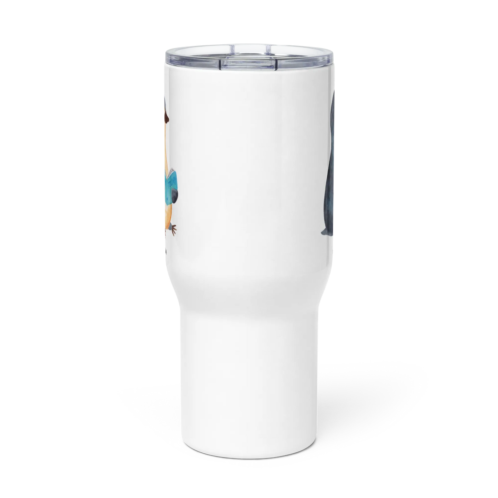 XXL Thermobecher Pinguin Buch Autobecher, Reisebecher, Thermobecher, XL Thermobecher, Jumbo Becher, XL Reisetasse, Großer Thermobecher, Pinguin, Faulenzen, Lesen, Freizeit, Bücherwurm, Pinguine, Buch, Urlaub, Nichtstun, Ferien