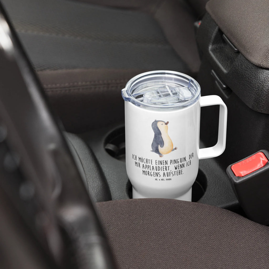 XXL Thermobecher Pinguin marschieren Autobecher, Großer Thermobecher, XL Reisetasse, Jumbo Becher, Reisebecher, Thermobecher, XL Thermobecher, Pinguin, Schwester, Bruder, Langschläfer, Familie, Frühaufsteher, Pinguine