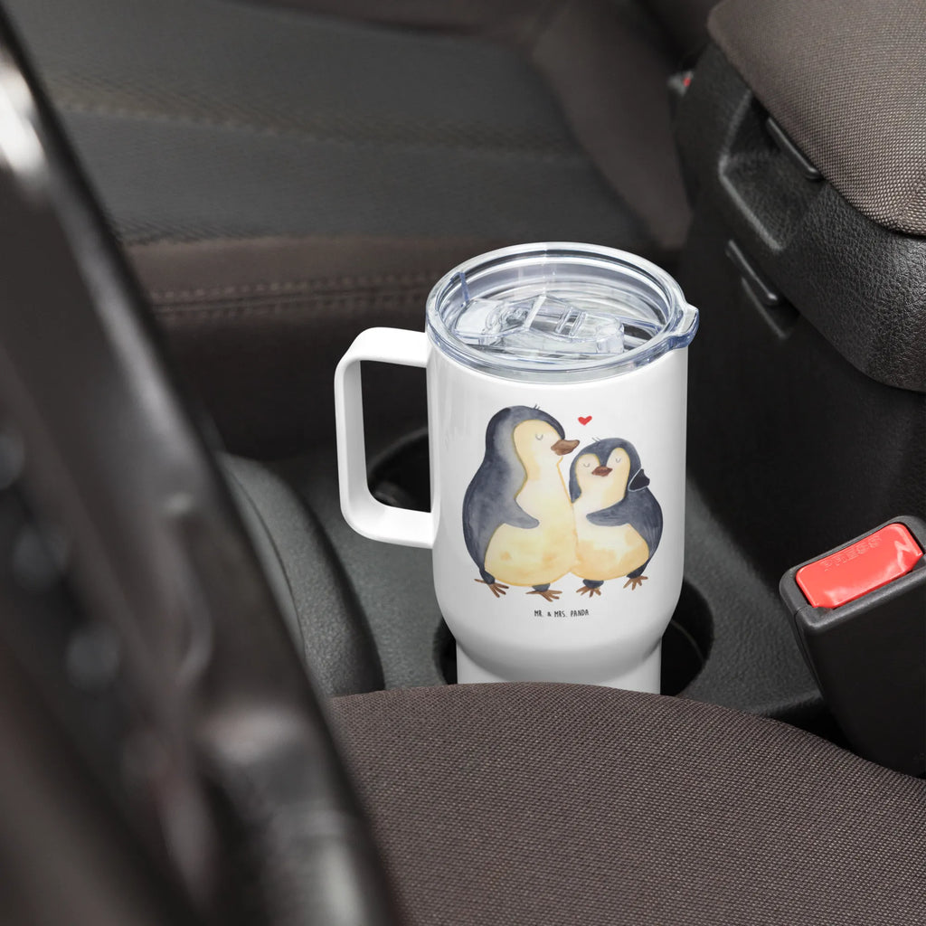 XXL thermal mug Penguin embrace XL Reisetasse, Reisebecher, Großer Thermobecher, Autobecher, Thermobecher, XL Thermobecher, Jumbo Becher, Pinguin, Verlobung, Liebesgeschenk, Liebesbeweis, Jahrestag, Hochzeitstag, Liebe, Hochzeit, Liebespaar, Hochzeitsgeschenk