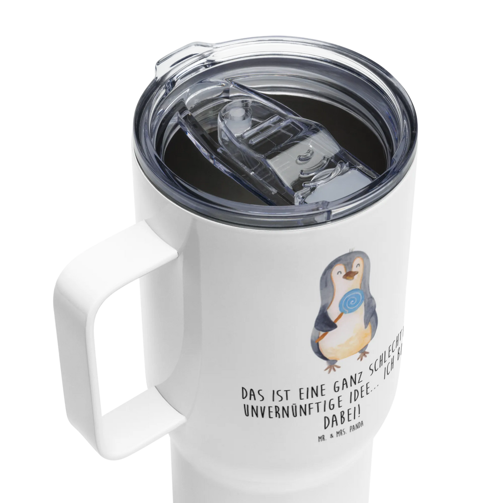 XXL thermal mug Penguin lollipop Jumbo Becher, XL Reisetasse, Großer Thermobecher, Thermobecher, Autobecher, XL Thermobecher, Reisebecher, Pinguin, Blödsinn, Rebell, Spruch, Rabauke, Ganove, Gauner, Pinguine, Lolli, Süßigkeiten