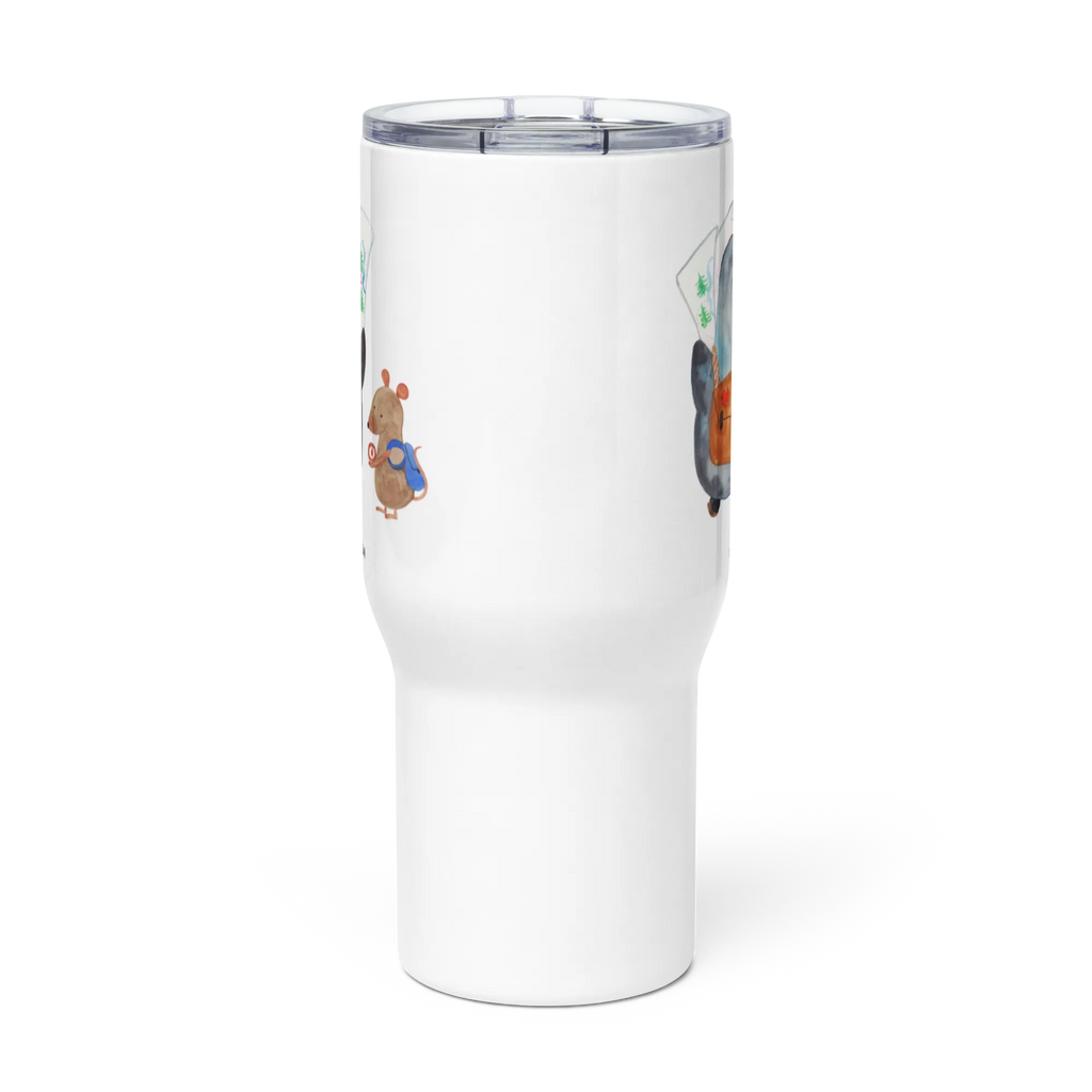 XXL Thermobecher Pinguin & Maus Wanderer Reisebecher, Autobecher, XL Reisetasse, Jumbo Becher, Großer Thermobecher, XL Thermobecher, Pinguin, Abenteuer, Wandern, Ausflug, Abenteurer, Pinguine, Wanderlust, Roadtrip