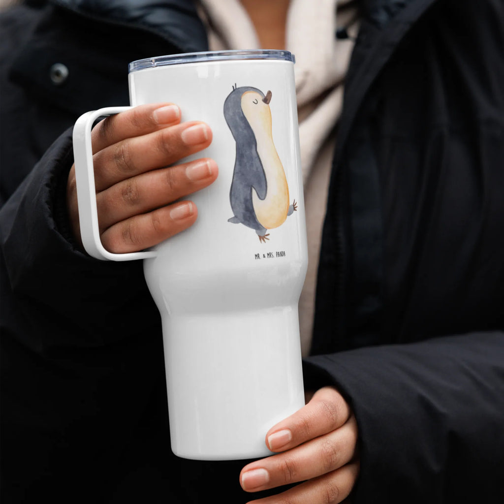 XXL Thermobecher Pinguin marschieren Autobecher, Großer Thermobecher, XL Reisetasse, Jumbo Becher, Reisebecher, Thermobecher, XL Thermobecher, Pinguin, Schwester, Bruder, Langschläfer, Familie, Frühaufsteher, Pinguine