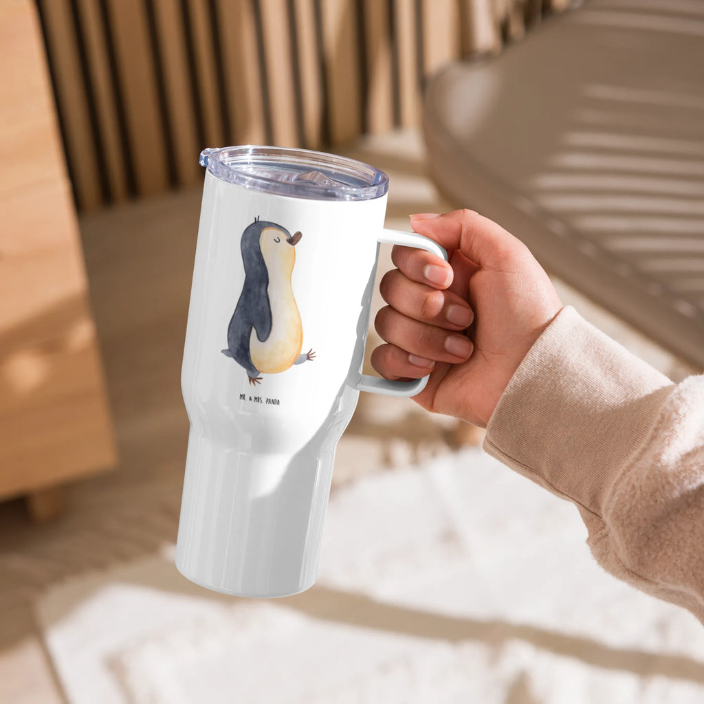 XXL Thermobecher Pinguin marschieren Autobecher, Großer Thermobecher, XL Reisetasse, Jumbo Becher, Reisebecher, Thermobecher, XL Thermobecher, Pinguin, Schwester, Bruder, Langschläfer, Familie, Frühaufsteher, Pinguine