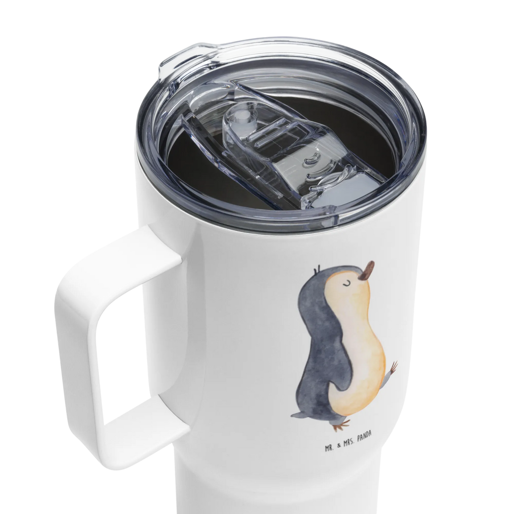 XXL Thermobecher Pinguin marschieren Autobecher, Großer Thermobecher, XL Reisetasse, Jumbo Becher, Reisebecher, Thermobecher, XL Thermobecher, Pinguin, Schwester, Bruder, Langschläfer, Familie, Frühaufsteher, Pinguine
