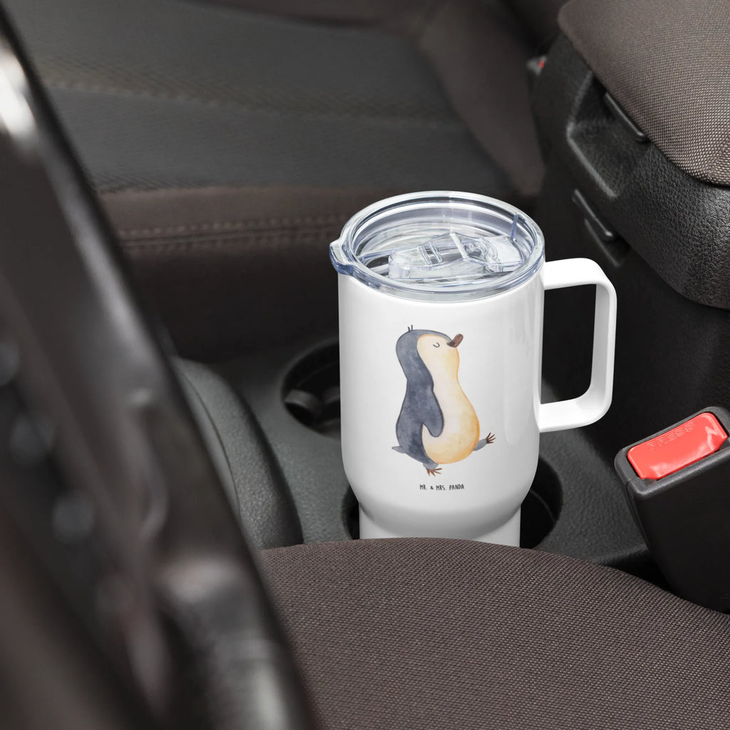 XXL Thermobecher Pinguin marschieren Autobecher, Großer Thermobecher, XL Reisetasse, Jumbo Becher, Reisebecher, Thermobecher, XL Thermobecher, Pinguin, Schwester, Bruder, Langschläfer, Familie, Frühaufsteher, Pinguine