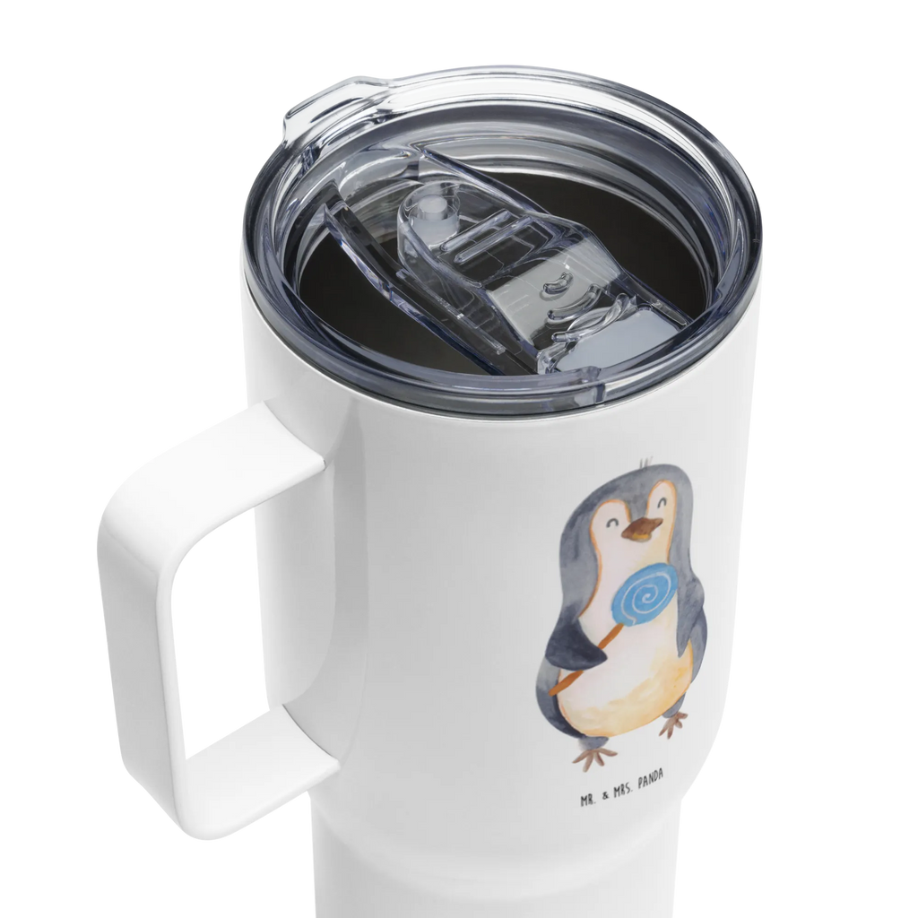 XXL thermal mug Penguin lollipop Jumbo Becher, XL Reisetasse, Großer Thermobecher, Thermobecher, Autobecher, XL Thermobecher, Reisebecher, Pinguin, Blödsinn, Rebell, Spruch, Rabauke, Ganove, Gauner, Pinguine, Lolli, Süßigkeiten