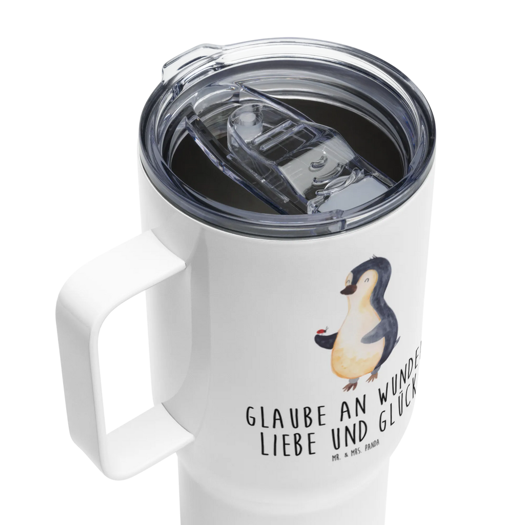 XXL thermal mug Penguin ladybug Großer Thermobecher, Reisebecher, XL Thermobecher, Jumbo Becher, Autobecher, Thermobecher, XL Reisetasse, Pinguin, Lebensfreude, Glück, Freude, Marienkäfer, Wunder, Pinguine, Liebe