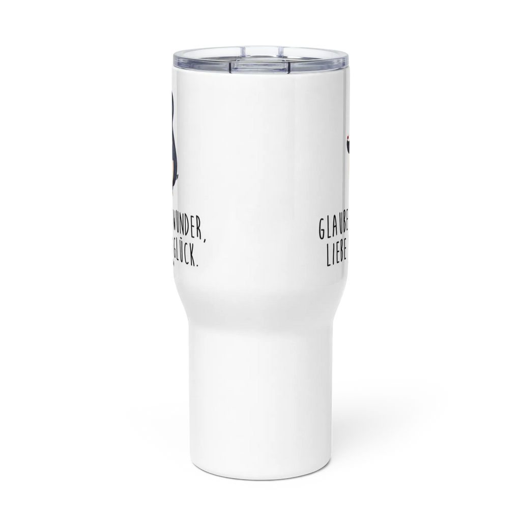 XXL thermal mug Penguin ladybug Großer Thermobecher, Reisebecher, XL Thermobecher, Jumbo Becher, Autobecher, Thermobecher, XL Reisetasse, Pinguin, Lebensfreude, Glück, Freude, Marienkäfer, Wunder, Pinguine, Liebe