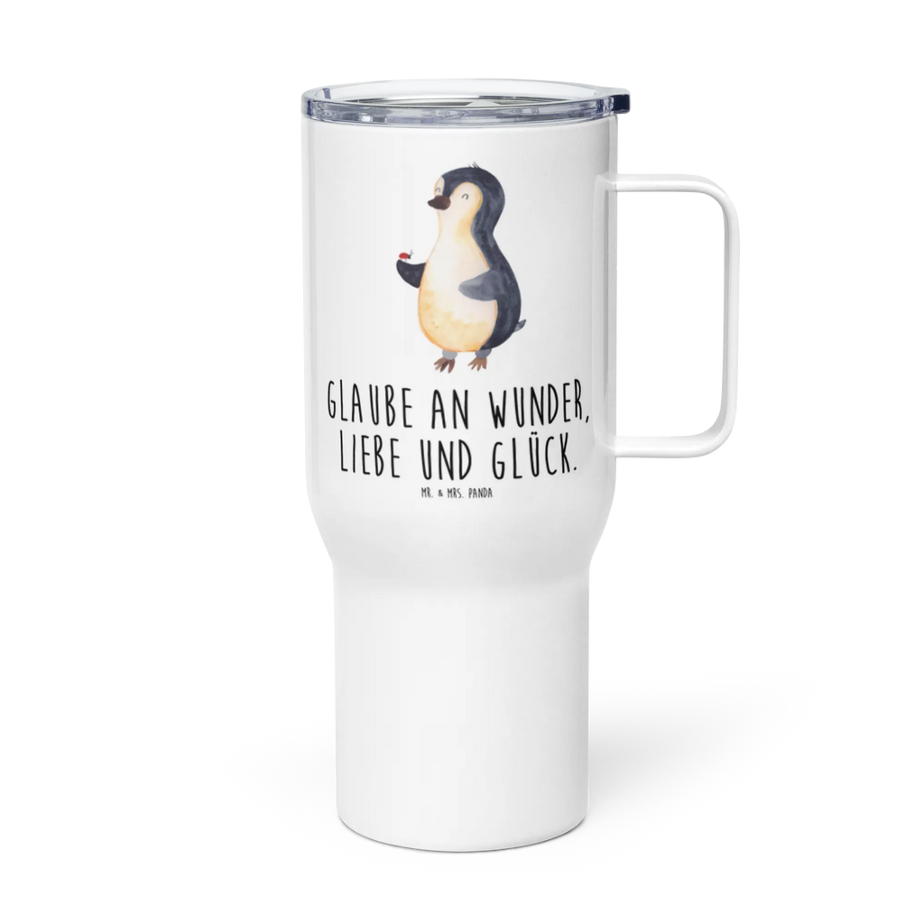XXL thermal mug Penguin ladybug Großer Thermobecher, Reisebecher, XL Thermobecher, Jumbo Becher, Autobecher, Thermobecher, XL Reisetasse, Pinguin, Lebensfreude, Glück, Freude, Marienkäfer, Wunder, Pinguine, Liebe