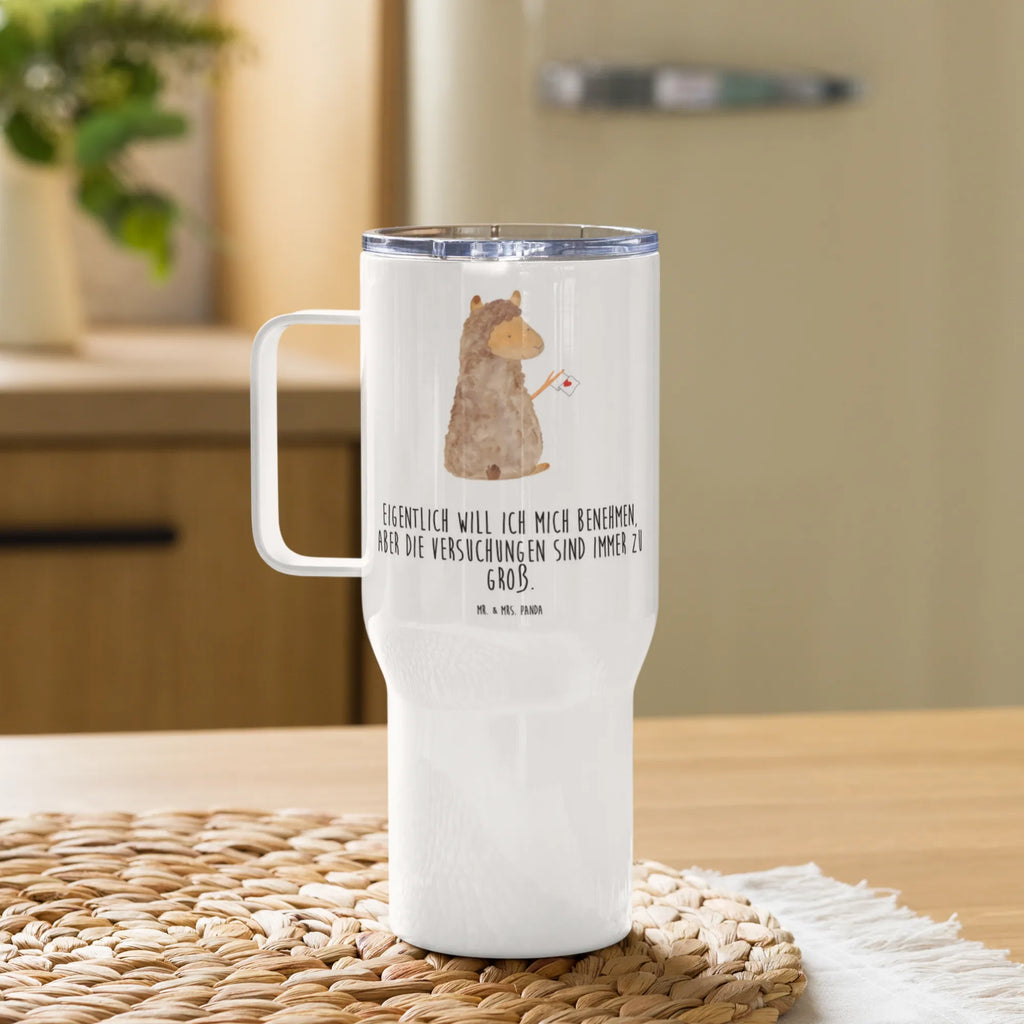 XXL Thermobecher Alpaka Fahne, Liebe, Lamas, Thermosbecher, Teetasse