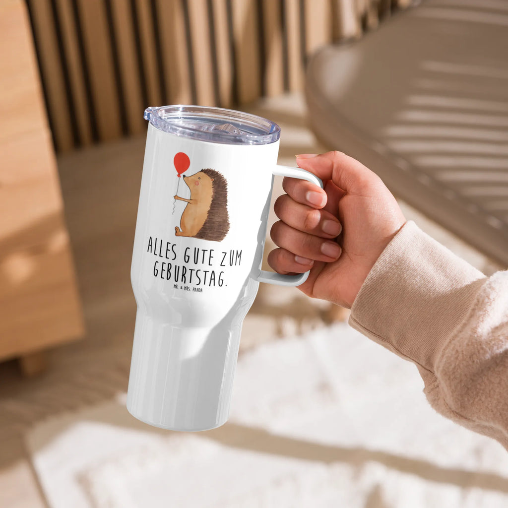 XXL thermal mug Hedgehog balloon Autobecher, Thermobecher, Jumbo Becher, Reisebecher, Großer Thermobecher, XL Reisetasse, XL Thermobecher, Tiermotive, Gute Laune, lustige Sprüche, Tiere, Ballon, Igel, Happy Birthday, Herzlichen Glückwunsch, Geburtstagskind, Glückwunsch, Geburtstag
