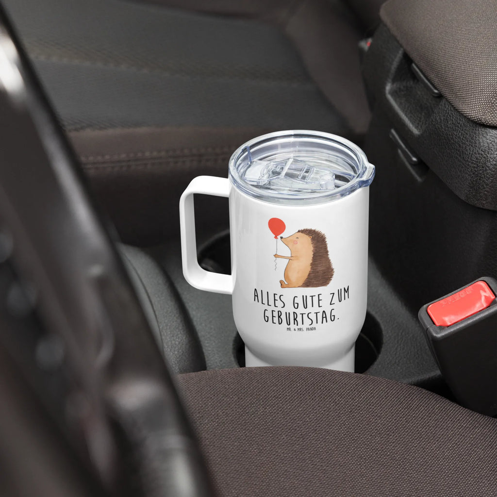 XXL thermal mug Hedgehog balloon Autobecher, Thermobecher, Jumbo Becher, Reisebecher, Großer Thermobecher, XL Reisetasse, XL Thermobecher, Tiermotive, Gute Laune, lustige Sprüche, Tiere, Ballon, Igel, Happy Birthday, Herzlichen Glückwunsch, Geburtstagskind, Glückwunsch, Geburtstag