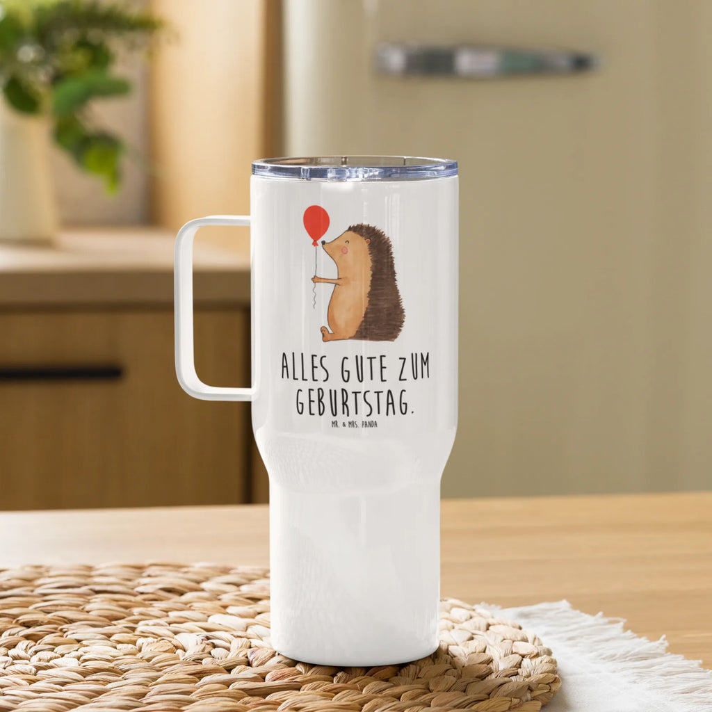 XXL thermal mug Hedgehog balloon Autobecher, Thermobecher, Jumbo Becher, Reisebecher, Großer Thermobecher, XL Reisetasse, XL Thermobecher, Tiermotive, Gute Laune, lustige Sprüche, Tiere, Ballon, Igel, Happy Birthday, Herzlichen Glückwunsch, Geburtstagskind, Glückwunsch, Geburtstag