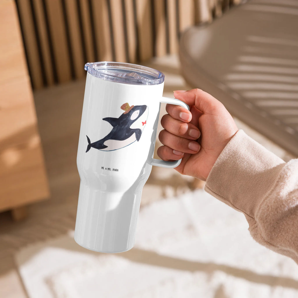 XXL thermal mug orca cylinder Thermobecher, XL Thermobecher, Reisebecher, XL Reisetasse, Großer Thermobecher, Autobecher, Jumbo Becher, Meerestiere, Meer, Urlaub, Narwal, Glitter, Konfetti, Glitzer, Geburtstag, Feier, Fete, Fest, Glückwunsch, Orca