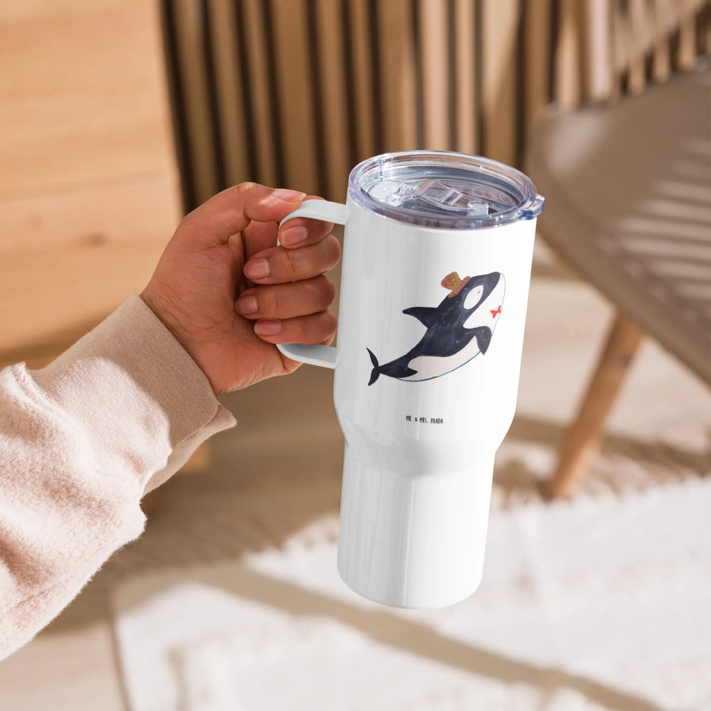 XXL thermal mug orca cylinder Thermobecher, XL Thermobecher, Reisebecher, XL Reisetasse, Großer Thermobecher, Autobecher, Jumbo Becher, Meerestiere, Meer, Urlaub, Narwal, Glitter, Konfetti, Glitzer, Geburtstag, Feier, Fete, Fest, Glückwunsch, Orca