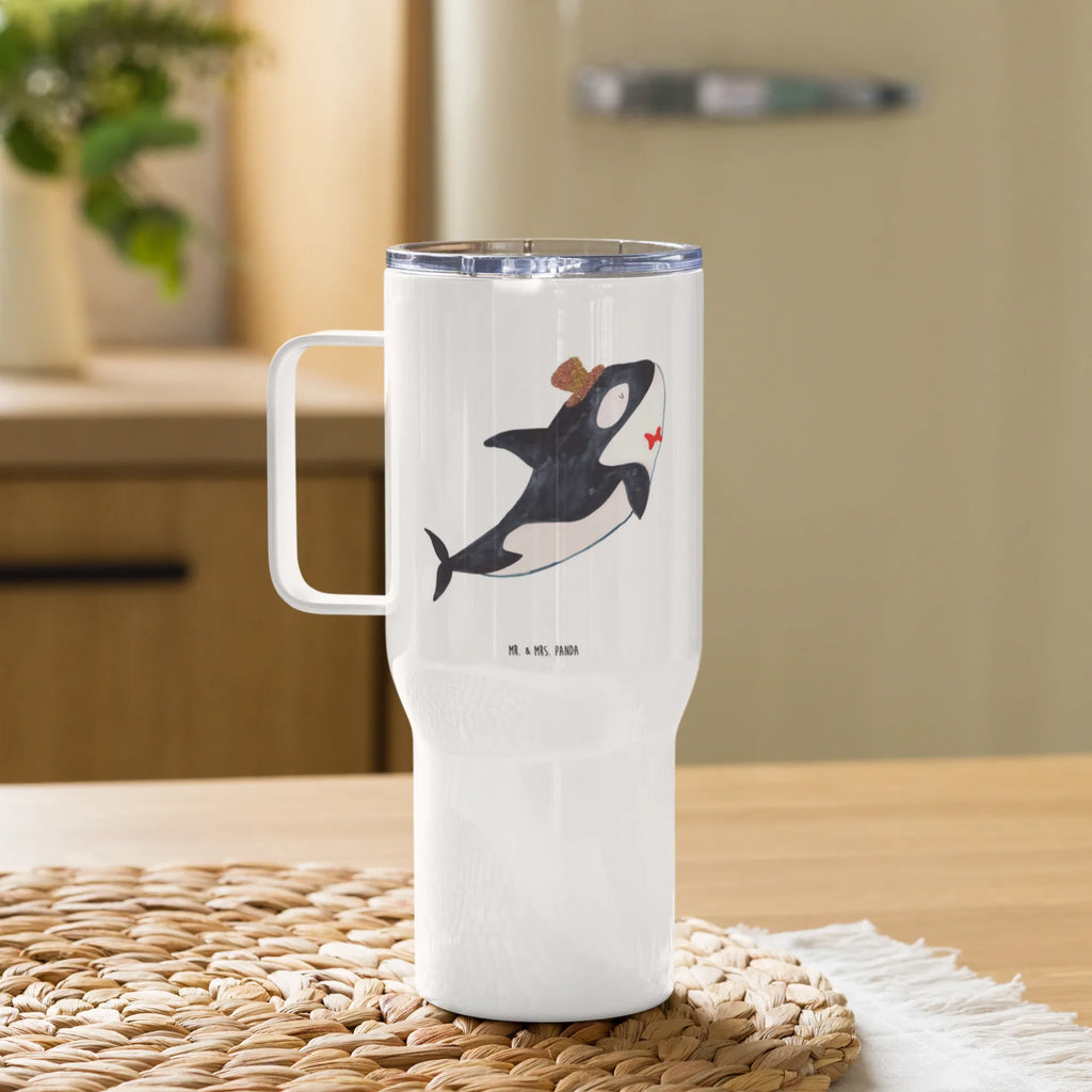 XXL thermal mug orca cylinder Thermobecher, XL Thermobecher, Reisebecher, XL Reisetasse, Großer Thermobecher, Autobecher, Jumbo Becher, Meerestiere, Meer, Urlaub, Narwal, Glitter, Konfetti, Glitzer, Geburtstag, Feier, Fete, Fest, Glückwunsch, Orca
