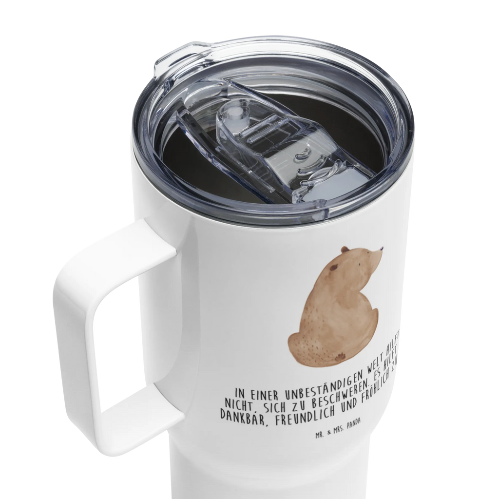 XXL thermal mug bear shoulder look Reisebecher, XL Thermobecher, Jumbo Becher, Großer Thermobecher, XL Reisetasse, Autobecher, Teddy, Bär, Teddybär, Selbstachtung, Bären, Weltansicht, Motivation, Weisheit, Bärenliebe