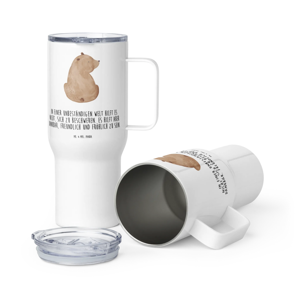 XXL thermal mug bear shoulder look Reisebecher, XL Thermobecher, Jumbo Becher, Großer Thermobecher, XL Reisetasse, Autobecher, Teddy, Bär, Teddybär, Selbstachtung, Bären, Weltansicht, Motivation, Weisheit, Bärenliebe
