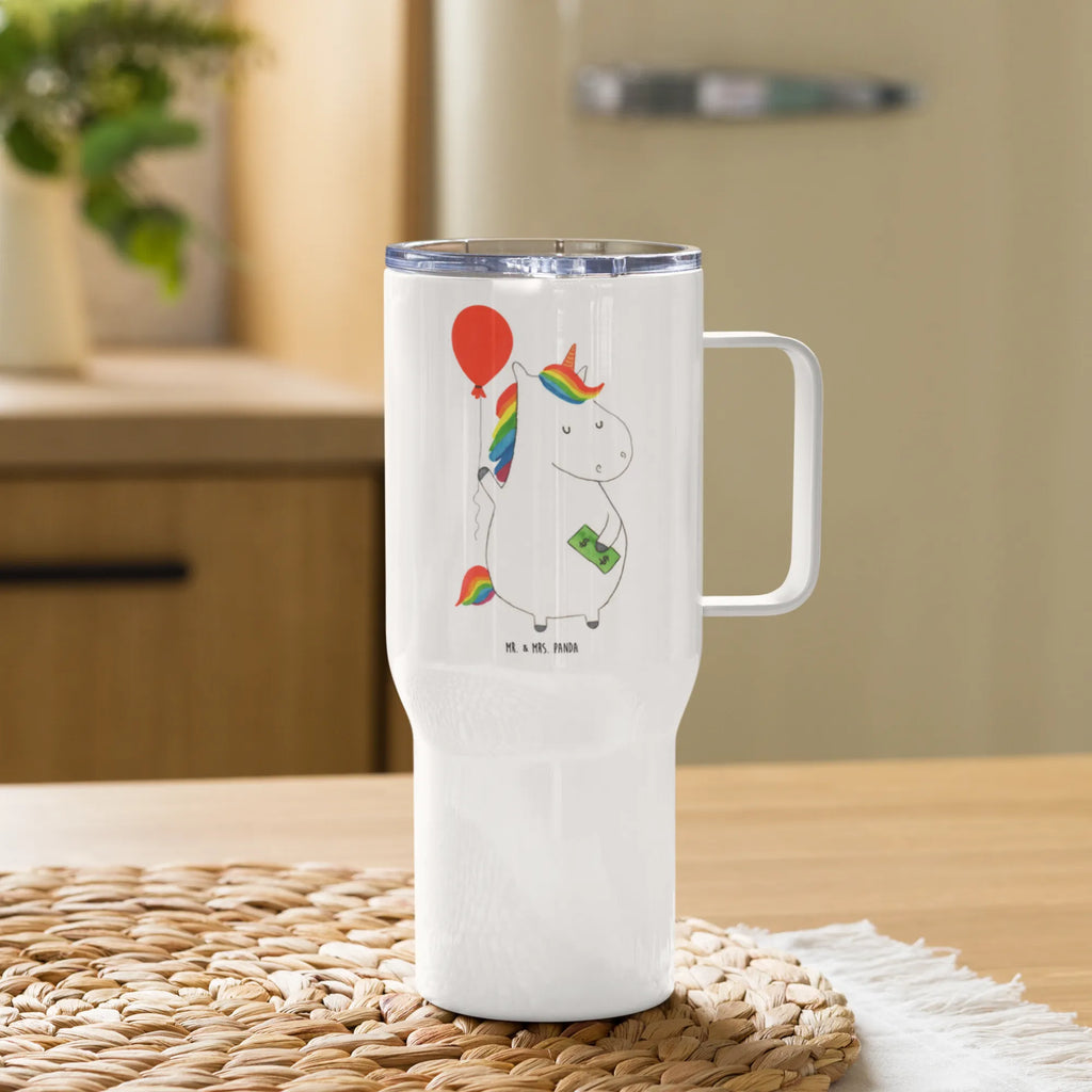 XXL thermal mug unicorn balloon Thermobecher, XL Reisetasse, Großer Thermobecher, Jumbo Becher, Reisebecher, Autobecher, XL Thermobecher, Einhorn, Einhörner, Einhorn Deko, Unicorn, Freude, Lebenslust, Geld, Freundin, Luftballon, Geschenk