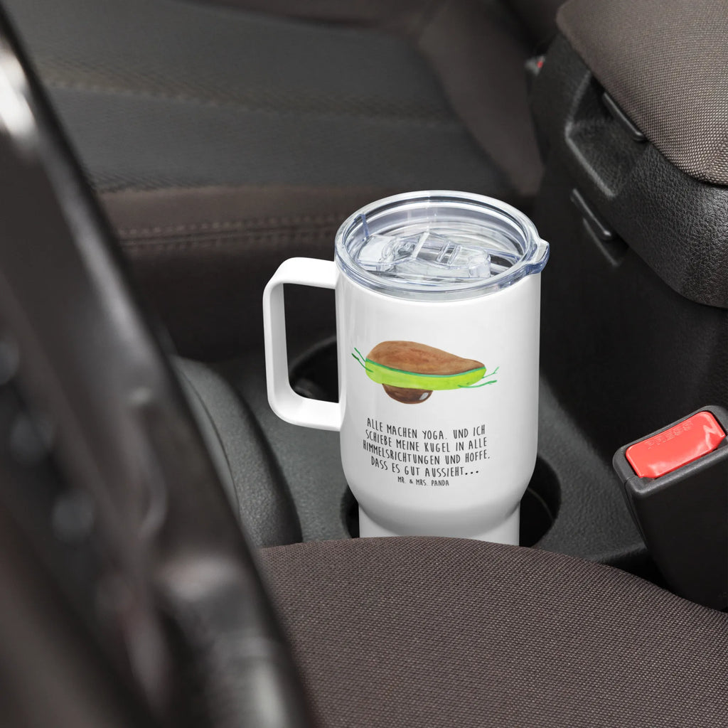 XXL Thermobecher Avocado Yoga Autobecher, Jumbo Becher, XL Thermobecher, Großer Thermobecher, Thermobecher, Reisebecher, XL Reisetasse, Avocado, Veggie, Vegan, Gesund, Avocado Yoga Vegan