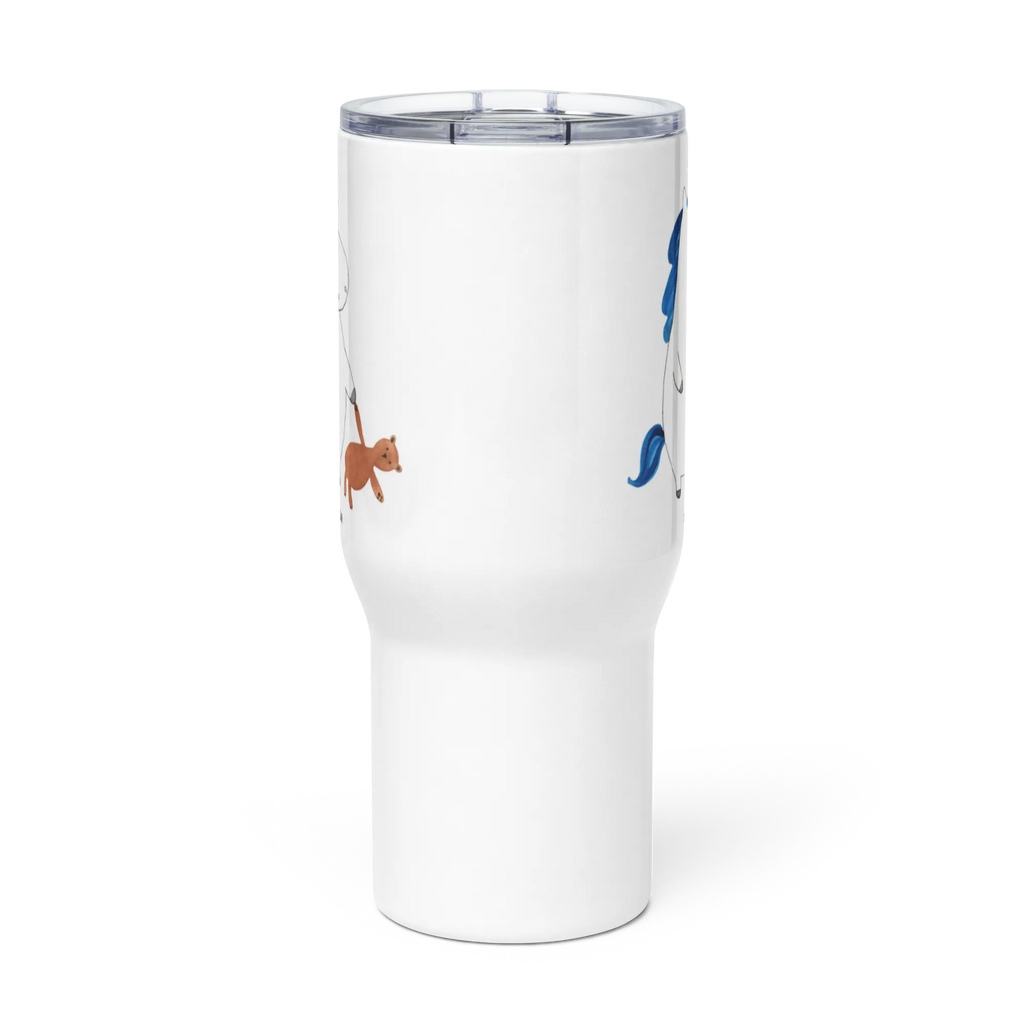 XXL thermal mug unicorn teddy Thermobecher, XL Reisetasse, Autobecher, XL Thermobecher, Großer Thermobecher, Jumbo Becher, Reisebecher, Einhorn, Einhörner, Einhorn Deko, Unicorn, Träumen, gute Nacht, Single, Freundin, Bett, Singleleben, schlafen