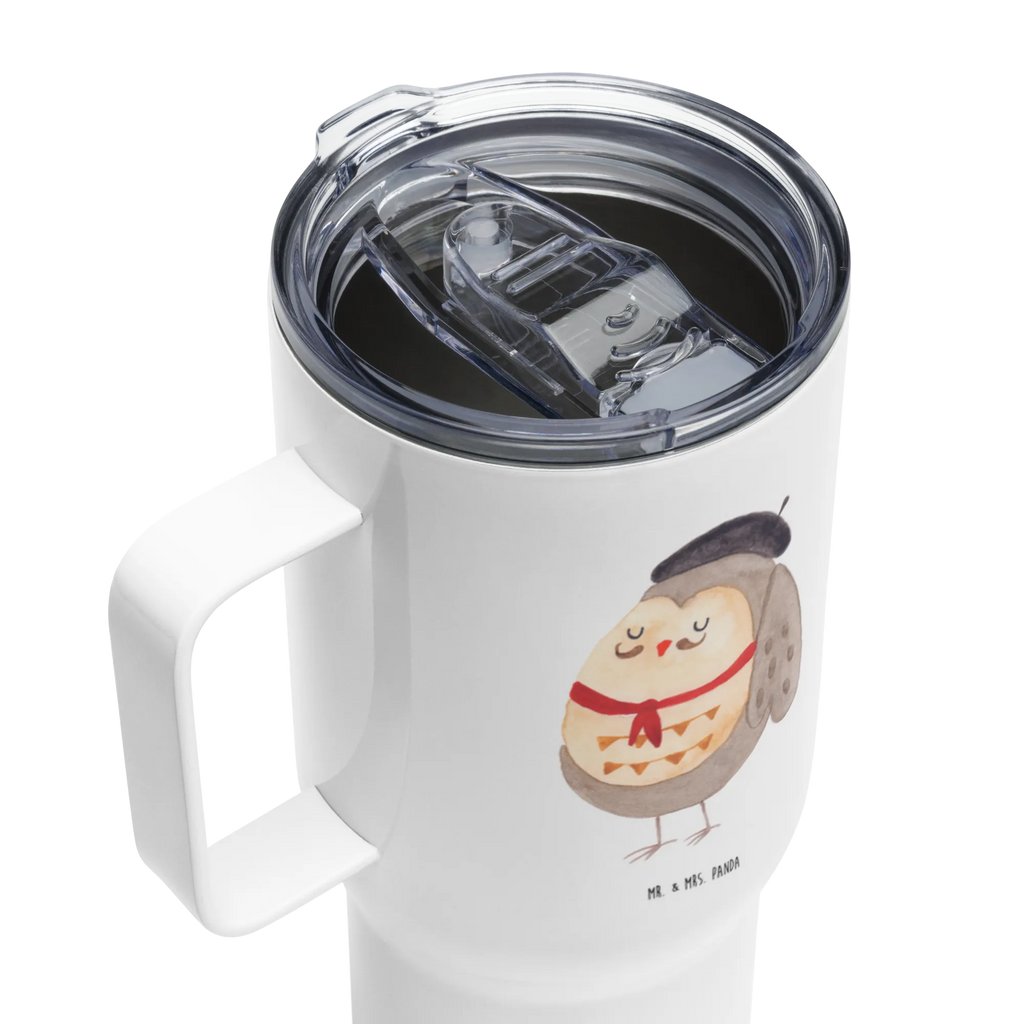 XXL Thermobecher Eule Frankreich XL Thermobecher, XL Reisetasse, Großer Thermobecher, Jumbo Becher, Autobecher, Reisebecher, Eule, Eule Deko, Owl, Hibou, Frankreich, Eulen, Spruch Französisch, Das Leben Ist schön, La Vie Est Belle, Spruch schön