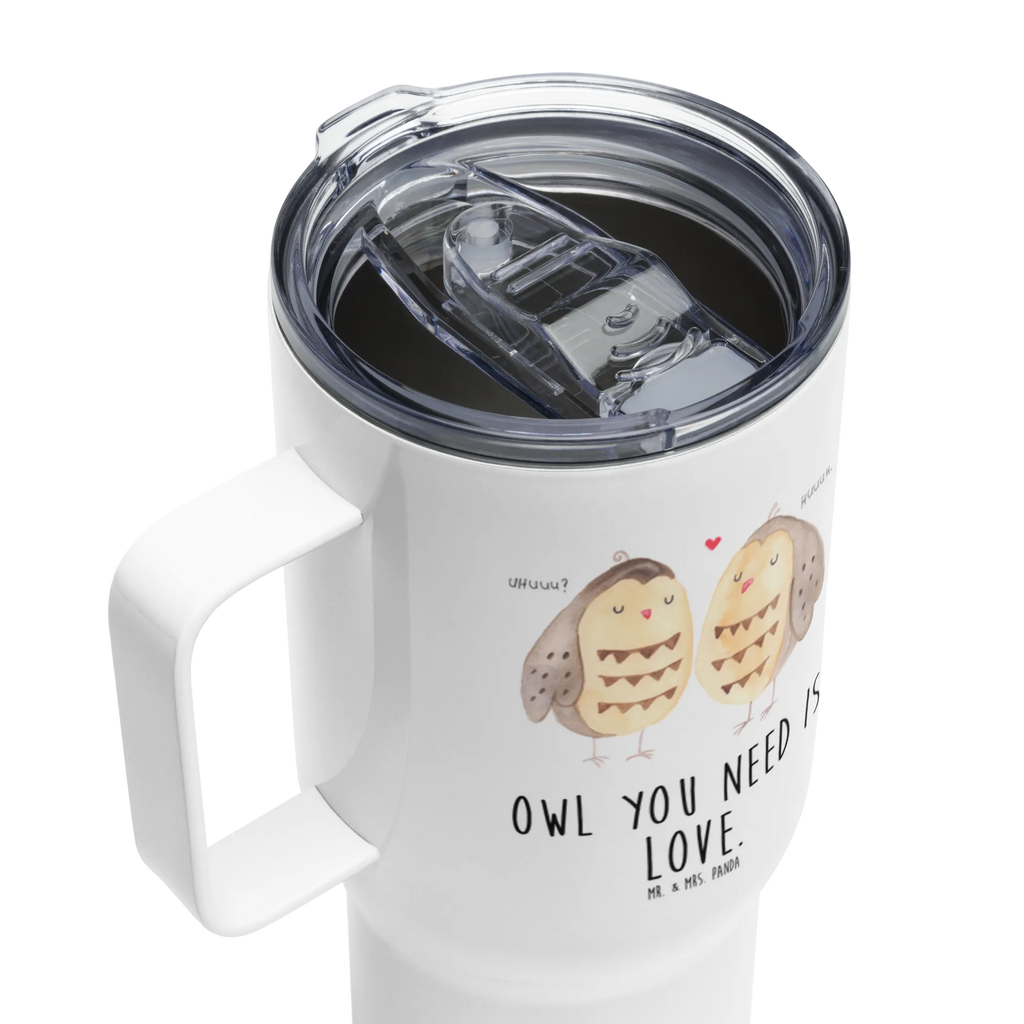 XXL thermal mug owls Love XL Thermobecher, XL Reisetasse, Großer Thermobecher, Autobecher, Jumbo Becher, Reisebecher, Eule, Wortspiel Lustig, Eule Deko, Liebe, Hochzeit Spruch, Owl, Liebe Spruch, Freundin Geschenk, All You Need Is Love, Freund