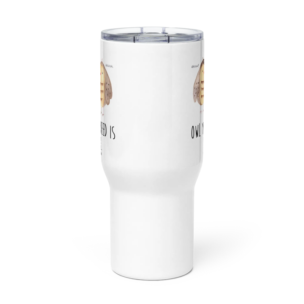XXL thermal mug owls Love XL Thermobecher, XL Reisetasse, Großer Thermobecher, Autobecher, Jumbo Becher, Reisebecher, Eule, Wortspiel Lustig, Eule Deko, Liebe, Hochzeit Spruch, Owl, Liebe Spruch, Freundin Geschenk, All You Need Is Love, Freund