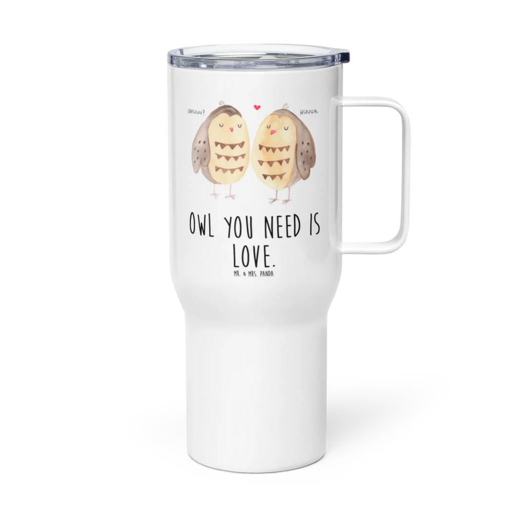 XXL thermal mug owls Love XL Thermobecher, XL Reisetasse, Großer Thermobecher, Autobecher, Jumbo Becher, Reisebecher, Eule, Wortspiel Lustig, Eule Deko, Liebe, Hochzeit Spruch, Owl, Liebe Spruch, Freundin Geschenk, All You Need Is Love, Freund
