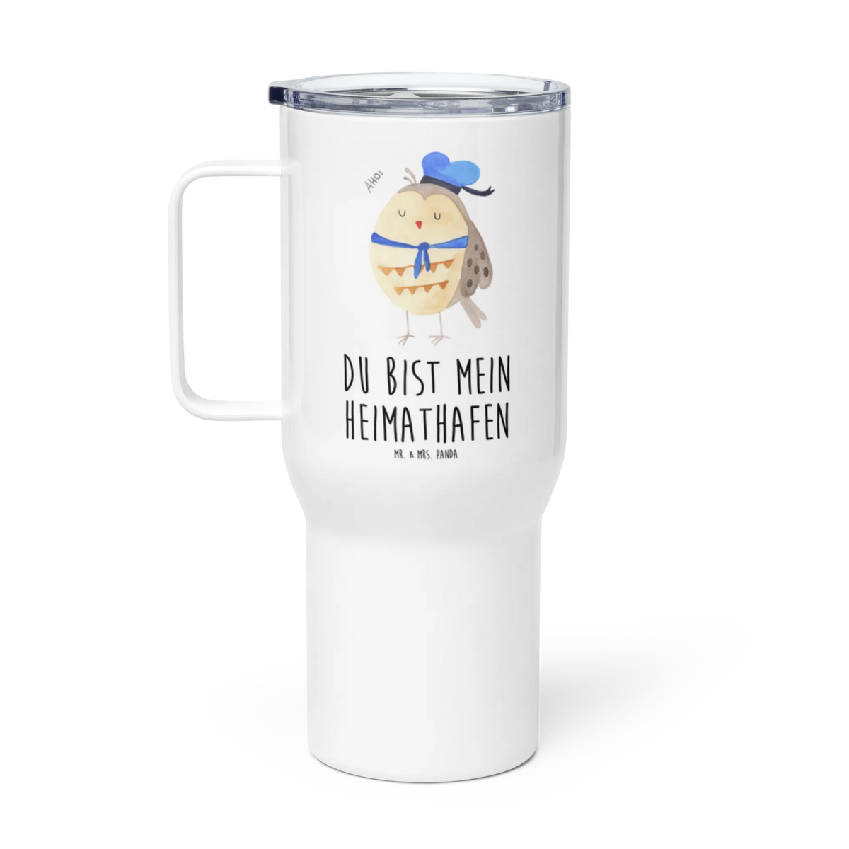 XXL Thermobecher Eule Matrose Isolierbecher, XL Thermobecher, To-Go-Becher, Mehrweg-Kaffeebecher, getränkebecher, Thermobecher, Edelstahlbecher, XL Reisetasse, Großer Thermobecher, Reisebecher, Edelstahl-Thermobecher, Jumbo Becher, Trinkgefäß, Kaffee-Thermobecher, Mehrwegbecher, thermosbecher, Kaffee-to-go-Becher, Teebecher, Autobecher, Edelstahl Tasse, Teetasse, Thermos-Becher, Eule, Freundin, Matrose, Wortspiel Lustig, Eule Deko, Eule Spruch, Ehe, Seefahrer, Heimathafen, Owl, Hochzeitstag Geschenk