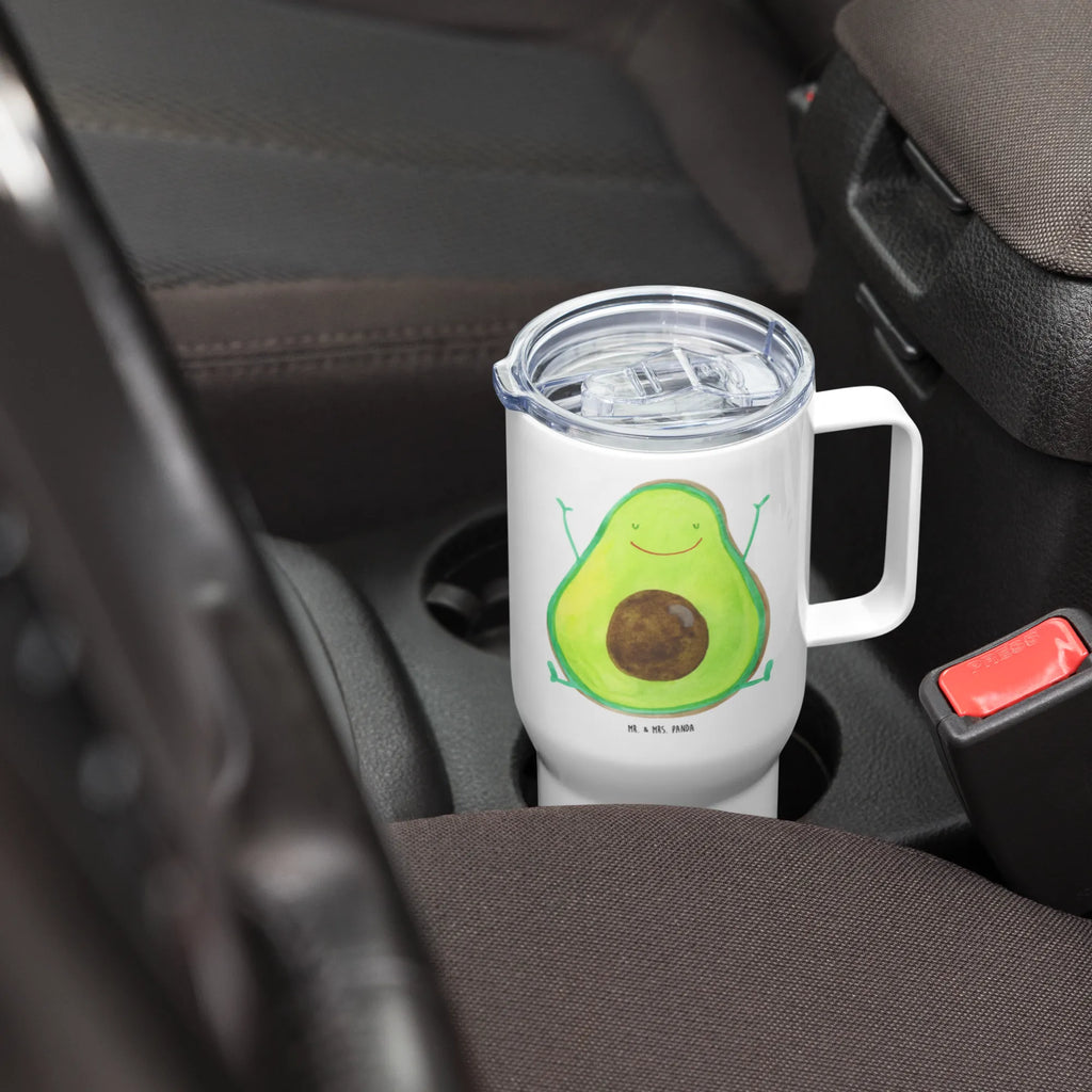 XXL kubek termiczny Awokado Szczęśliwy Großer Thermobecher, XL Thermobecher, Jumbo Becher, Reisebecher, XL Reisetasse, Autobecher, Thermobecher, Avocado, Veggie, Vegan, Gesund, Chaos