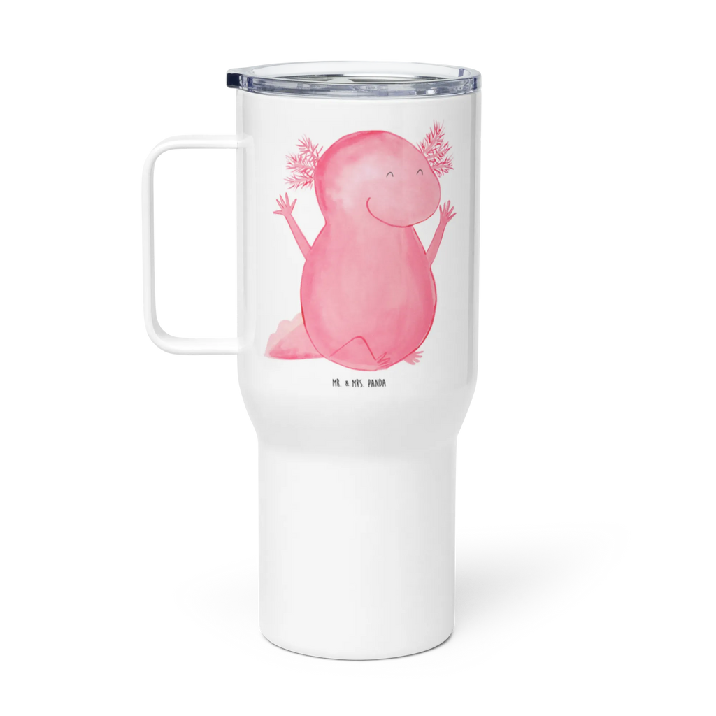 XXL thermal mug axolotl Hooray Jumbo Becher, XL Reisetasse, Thermobecher, Autobecher, XL Thermobecher, Reisebecher, Großer Thermobecher, Axolotl, Molch, Spaß, Motivation, fröhlich, Zufriedenheit, Axolot, Lurche, Schwanzlurch, Lurch, Freude