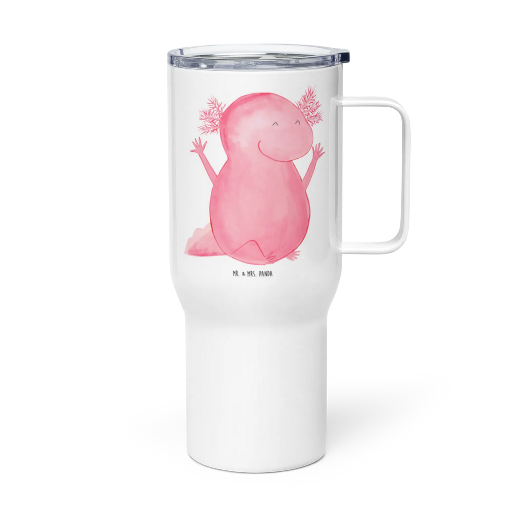 XXL thermal mug axolotl Hooray Jumbo Becher, XL Reisetasse, Thermobecher, Autobecher, XL Thermobecher, Reisebecher, Großer Thermobecher, Axolotl, Molch, Spaß, Motivation, fröhlich, Zufriedenheit, Axolot, Lurche, Schwanzlurch, Lurch, Freude