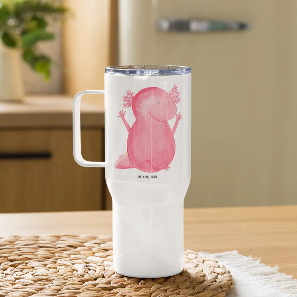 XXL thermal mug axolotl Hooray Jumbo Becher, XL Reisetasse, Thermobecher, Autobecher, XL Thermobecher, Reisebecher, Großer Thermobecher, Axolotl, Molch, Spaß, Motivation, fröhlich, Zufriedenheit, Axolot, Lurche, Schwanzlurch, Lurch, Freude