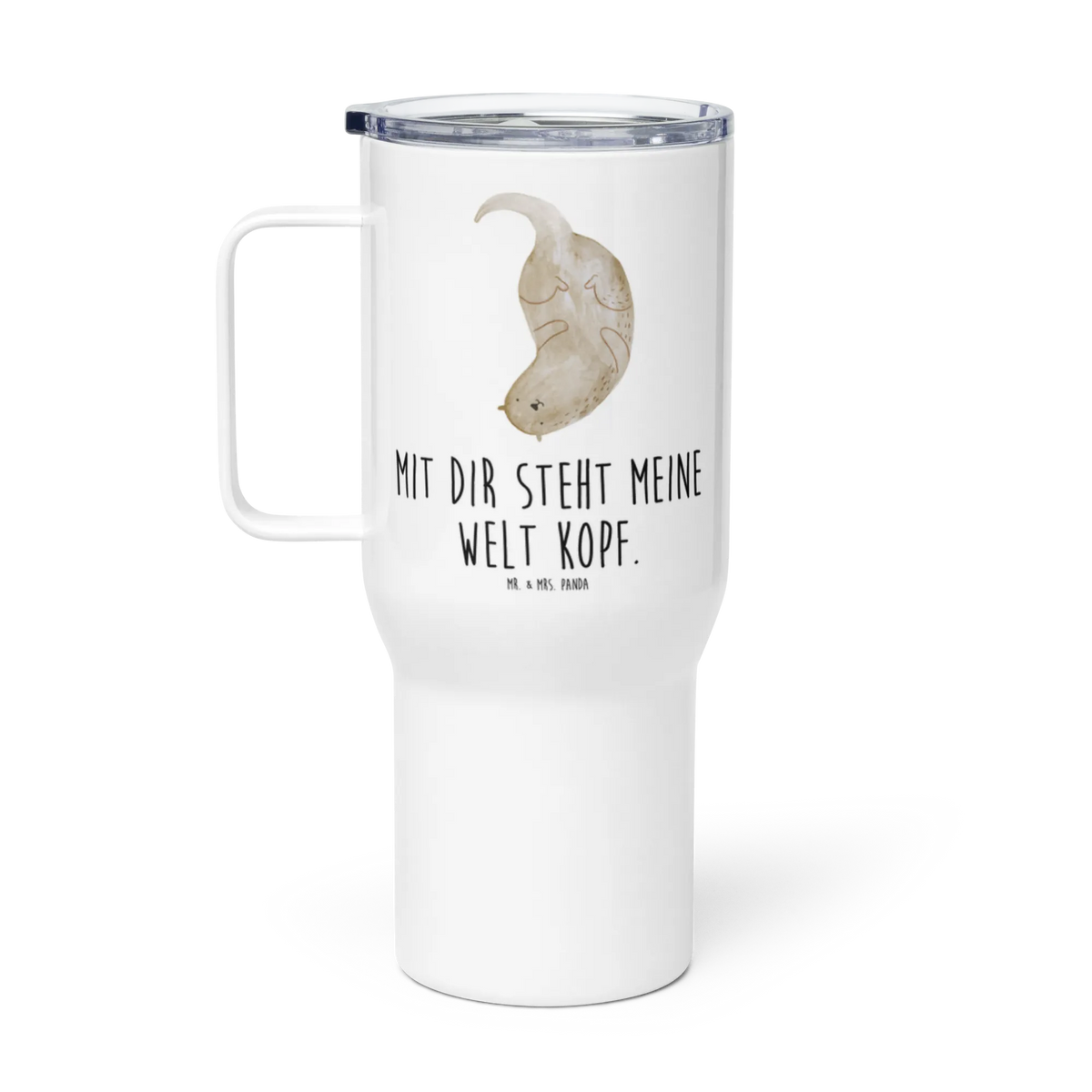 XXL thermal mug otter upside down animal lover, marten, sea otter, European otter, water mammal, aquatic animal, baby otter, predator, water, otter gifts, gift ideas for animal lovers, animal, mammal, water animal, gifts for people in love, Otter Sea Otter Lake Otter