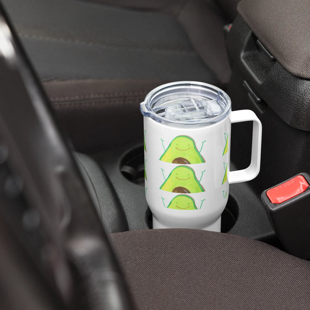 XXL kubek termiczny Awokado Szczęśliwy Großer Thermobecher, XL Thermobecher, Jumbo Becher, Reisebecher, XL Reisetasse, Autobecher, Thermobecher, Avocado, Veggie, Vegan, Gesund, Chaos