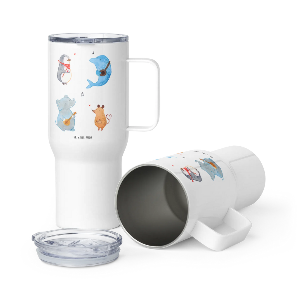 XXL thermal mug Big tape Großer Thermobecher, XL Thermobecher, Reisebecher, XL Reisetasse, Autobecher, Jumbo Becher, Lustige Sprüche, Tiere, Tiermotive, Gute Laune, Maus, Gitarre, Musik, Elefant, Band, Delfin, Triangel, Musikanten, Pinguin, Hund