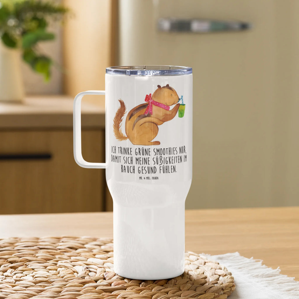 XXL thermal mug Squirrel smoothies Jumbo Becher, Großer Thermobecher, Reisebecher, XL Reisetasse, Autobecher, XL Thermobecher, Lustige Sprüche, Tiere, Tiermotive, Gute Laune, Diät, Green Smoothies, Streifenhörnchen, Eichhörnchen, Abnehmen