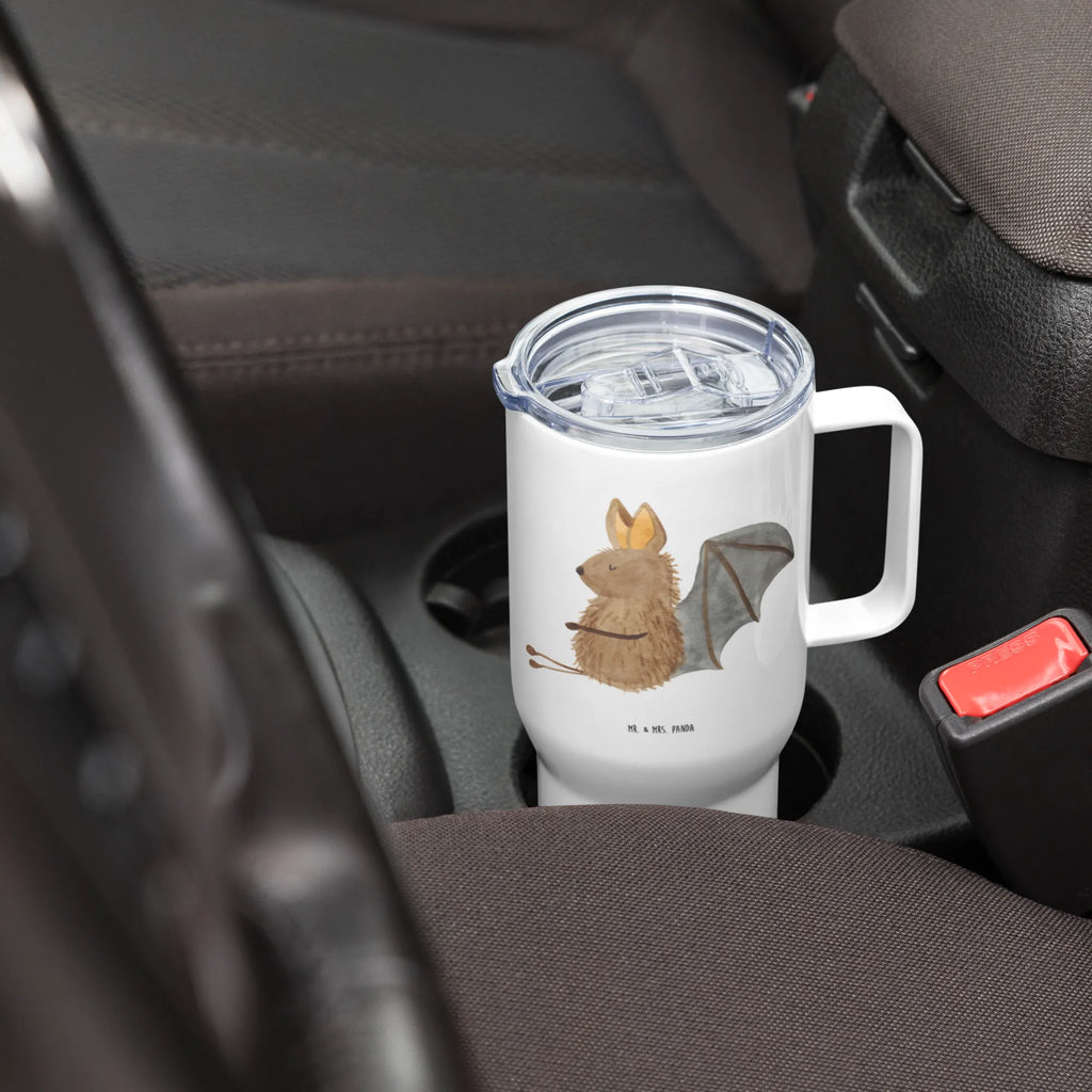 XXL thermal mug bat Sit Großer Thermobecher, Reisebecher, Thermobecher, XL Thermobecher, Autobecher, Jumbo Becher, XL Reisetasse, Tiermotive, Gute Laune, lustige Sprüche, Tiere, Fledermaus, Motivation, entspannen, Fledermäuse