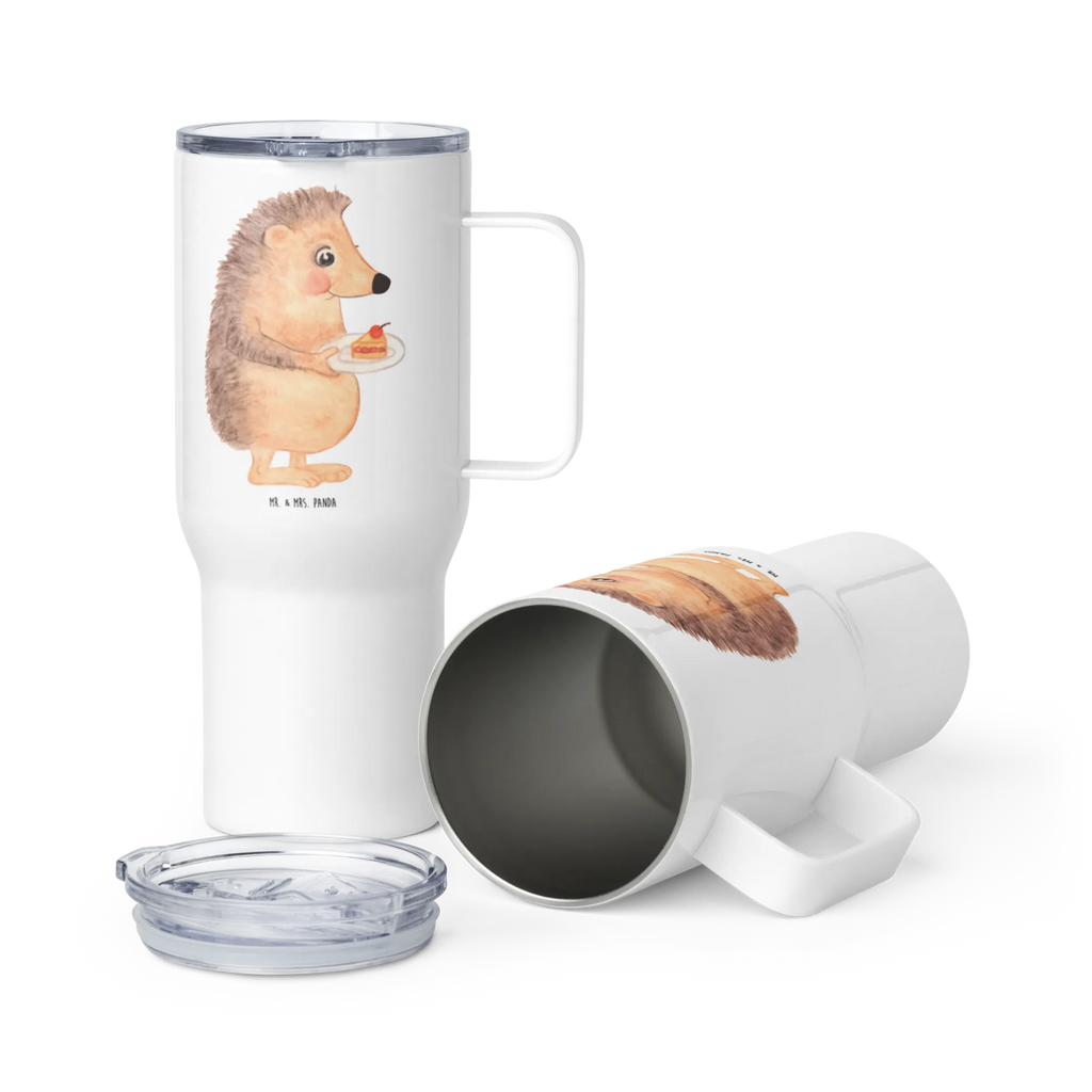 XXL thermal mug Hedgehog piece of cake XL Reisetasse, Autobecher, Reisebecher, XL Thermobecher, Jumbo Becher, Großer Thermobecher, Lustige Sprüche, Tiere, Tiermotive, Gute Laune, Kuchen Backen, Backen Geschenk, Igel, Geburtstagskuchen, Einladung Party, Torte, Essen Spruch, Kuchen