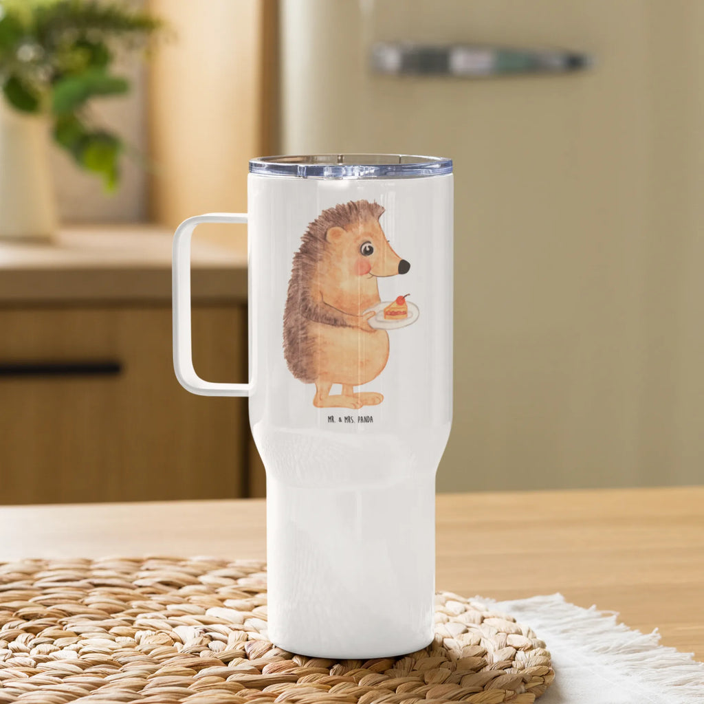 XXL thermal mug Hedgehog piece of cake XL Reisetasse, Autobecher, Reisebecher, XL Thermobecher, Jumbo Becher, Großer Thermobecher, Lustige Sprüche, Tiere, Tiermotive, Gute Laune, Kuchen Backen, Backen Geschenk, Igel, Geburtstagskuchen, Einladung Party, Torte, Essen Spruch, Kuchen