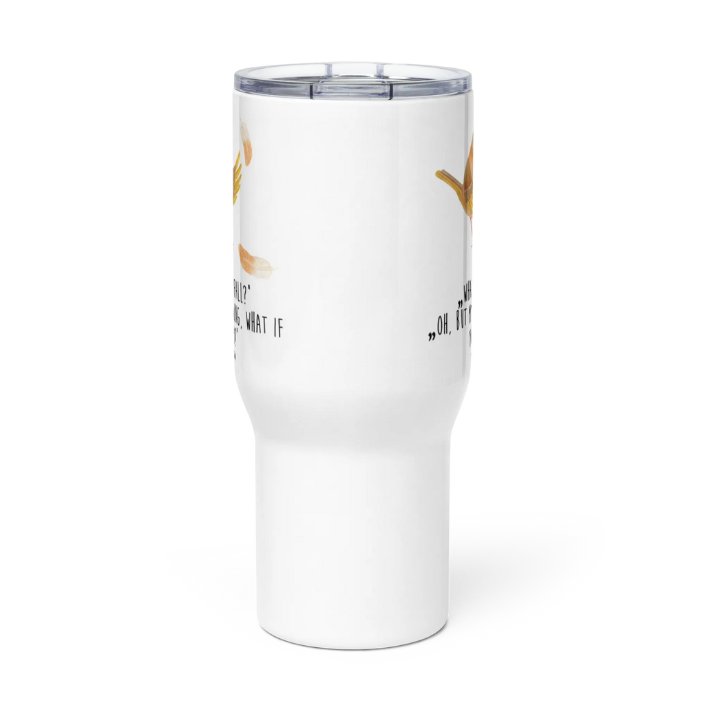 XXL thermal mug robin feathers XL Thermobecher, Jumbo Becher, Autobecher, XL Reisetasse, Reisebecher, Großer Thermobecher, Thermobecher, Tiermotive, Gute Laune, lustige Sprüche, Tiere, Rotkehlchen, Spruch Motivation, fliegen, Motivationsbilder, Vogel, Spruch Mut, Motivation Sprüche, What if i fall
