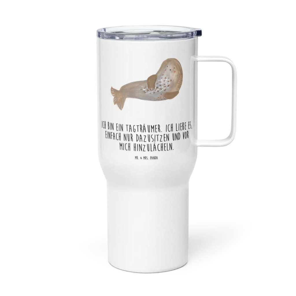 XXL thermal mug seal Laugh Reisebecher, Autobecher, Jumbo Becher, XL Reisetasse, Thermobecher, XL Thermobecher, Großer Thermobecher, Tiermotive, Gute Laune, lustige Sprüche, Tiere, Seehund, Ostsee, Nordsee, Strand, Robbe, Robben, Meerestier