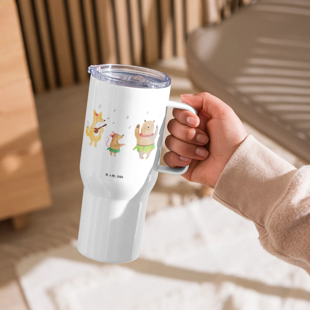 XXL thermal mug forest animals Aloha Großer Thermobecher, Thermobecher, Jumbo Becher, XL Thermobecher, Reisebecher, XL Reisetasse, Autobecher, Tiermotive, Gute Laune, lustige Sprüche, Tiere, Waldtiere, Lachen, Wald, Bär, Leben, Igel, Musik, Aloha, Hase, Tanzen