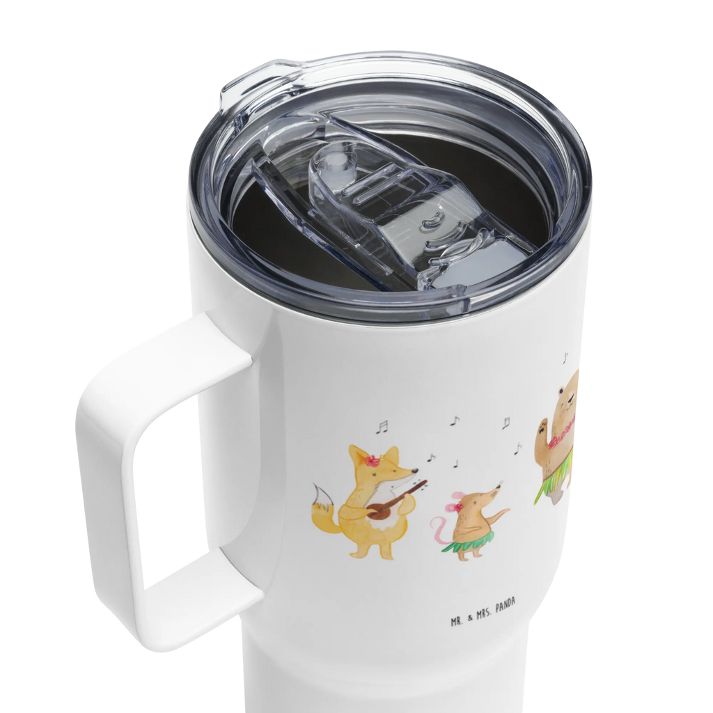 XXL thermal mug forest animals Aloha Großer Thermobecher, Thermobecher, Jumbo Becher, XL Thermobecher, Reisebecher, XL Reisetasse, Autobecher, Tiermotive, Gute Laune, lustige Sprüche, Tiere, Waldtiere, Lachen, Wald, Bär, Leben, Igel, Musik, Aloha, Hase, Tanzen